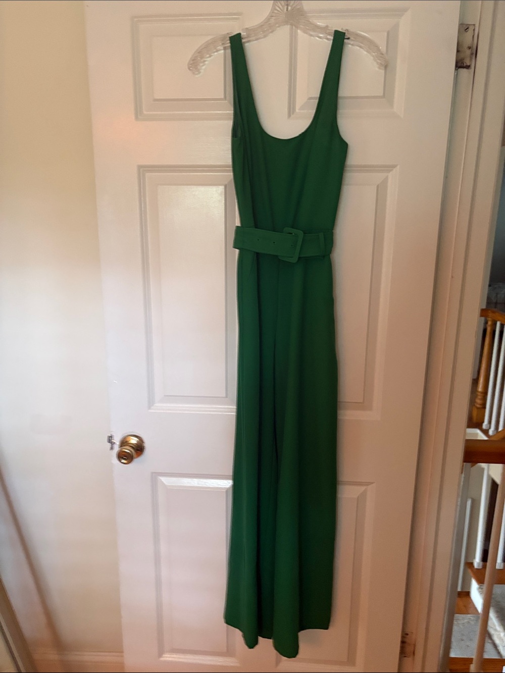 Banana Republic Green Sleeveless Belted Jumpsuit
